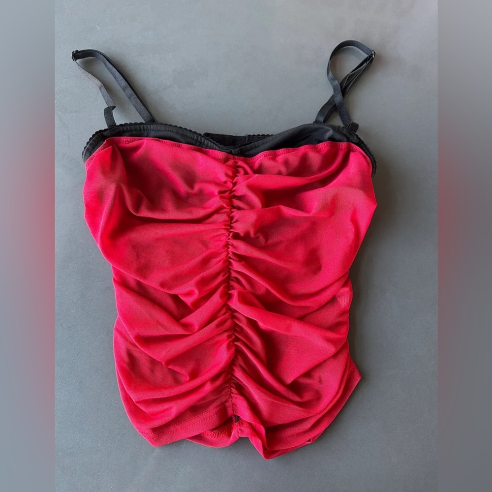 Red Mesh Top - Picture 2 of 3